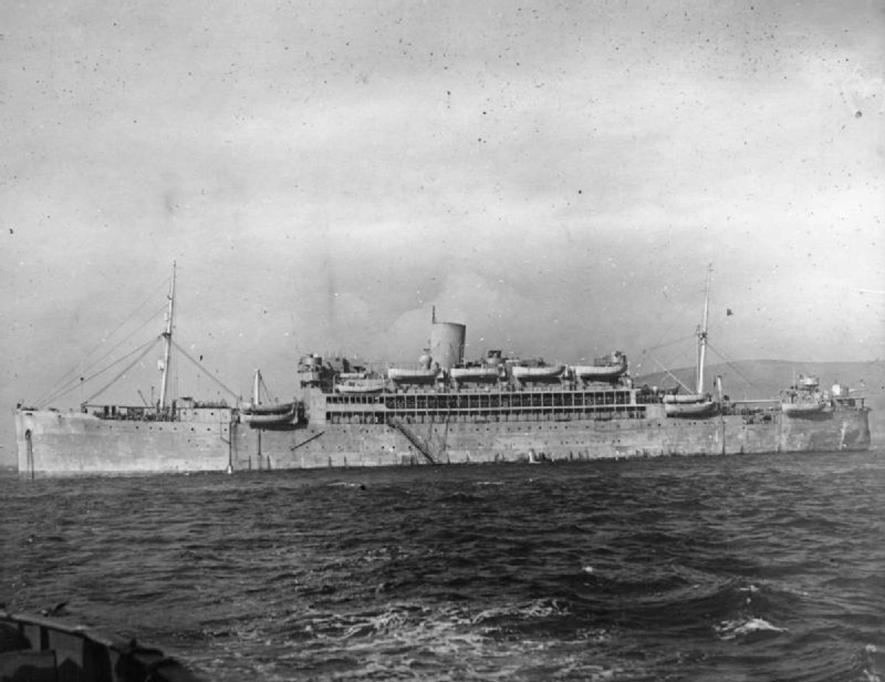 The Circassia at sea, photographed during the Second World War.